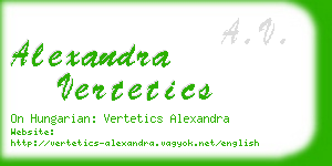alexandra vertetics business card